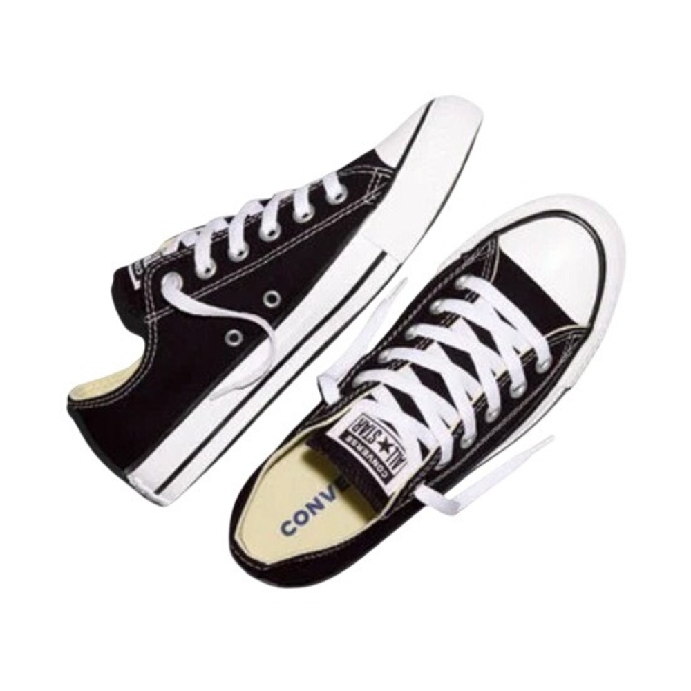 Converse Chuck Taylor All Star Low Top Sneakers Black White Canvas Size 1.5